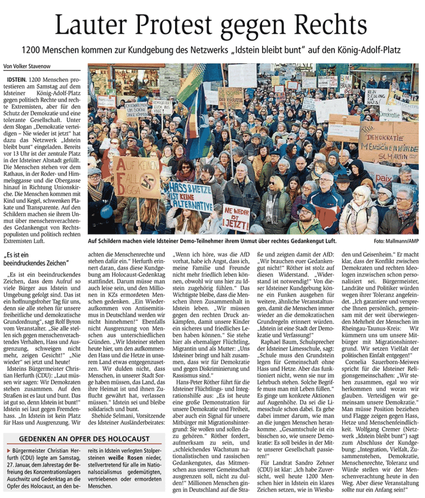 Kundgebung – Demokratie verteidigen – Nie wieder ist jetzt!
